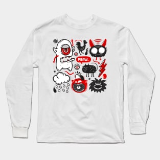 Monsters Doodle Long Sleeve T-Shirt
